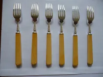 Comprar Antigo Jogo 6 Garfos Prata 925 Ingleses Para Fruta Ano 1937