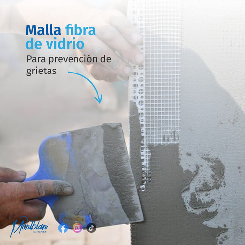 Malla De Fibra De Vidrio Sin Adhesivo 1 X 50 Mts