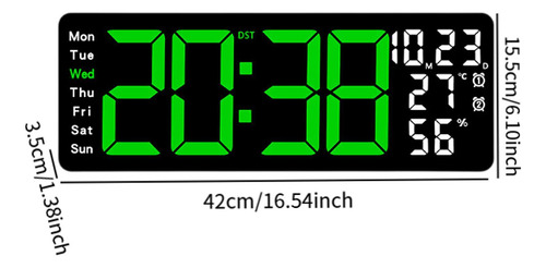 Reloj De Pared Digital Con, Temporizador Rectangular Verde