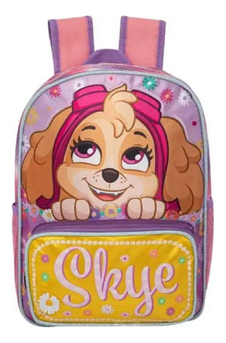 Mochila Escolar Para Niña De Kinder Ruz  Skye Paw Patrol Color Rosa/lila