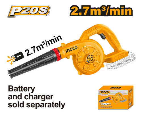Soplador Inalámbrico 20v Sin Batería Ingco Cabli20028