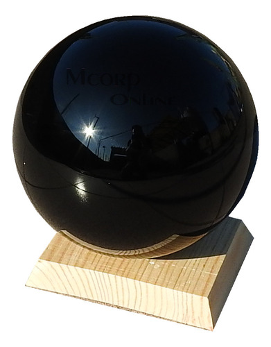 Esfera Gigante De 20 Cm De Obsidiana Negra Natural Con Base