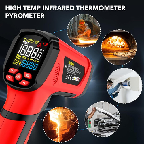 Termometro Infrarrojo Pistola Laser De -50 A 2000 Grados Oc