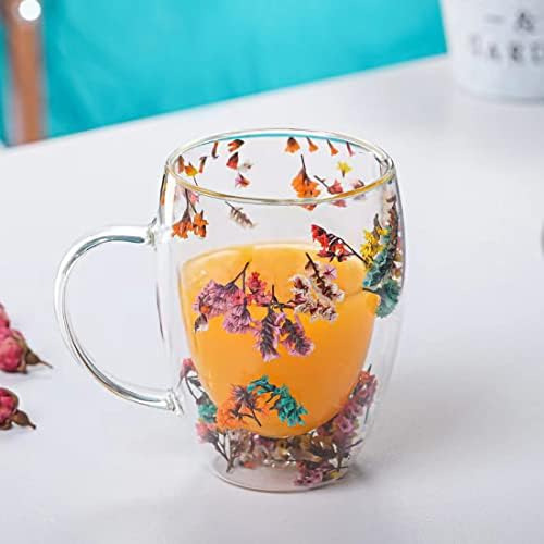 Nbhuzehua Tazas De Café De Vidrio De Doble Pared Juego De 2