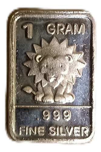Lingote Plata Pura 1 Gramo León Con Cápsula