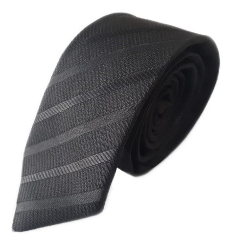 Corbata Slim Fit Negra Labrado