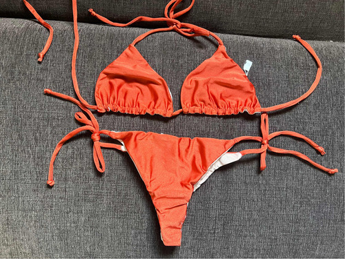 Bikini Reversible Terracota Y Rosa T.s