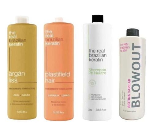 Combo Biotina Capilar+argan Liss+plastificado+shampoo Neutro