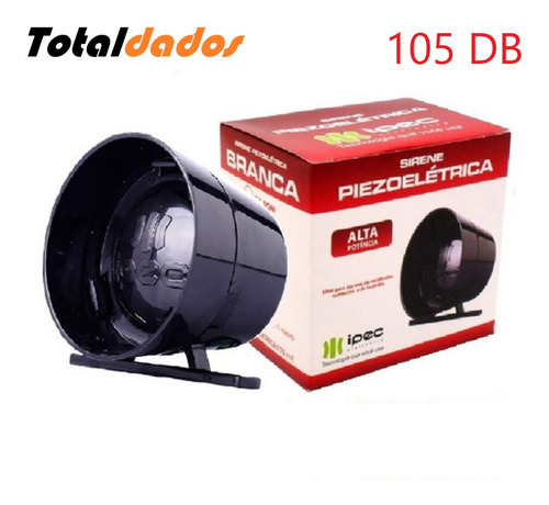 Imagem 3 de 7 de Sirene Digital 1 Som 12 Vdc Ipec 105 Db Alarme Eletrificador