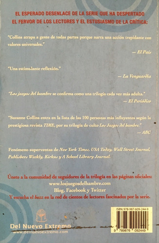 Los Juegos Del Hambre Sinsajo Suzanne Collins 3er Libro (Usado)