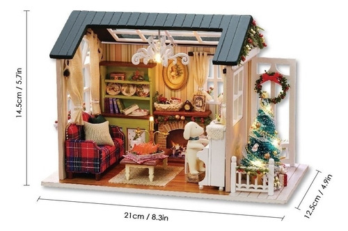 . .. Diy Christmas Miniature Dollhouse Kit Realistic Mini 3d