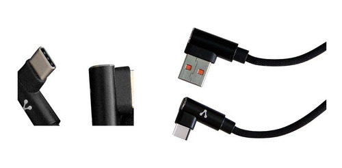 Cable Vorago Usb A Tipo C 2.4a 90 Grados Negro Cab-307 /v /v