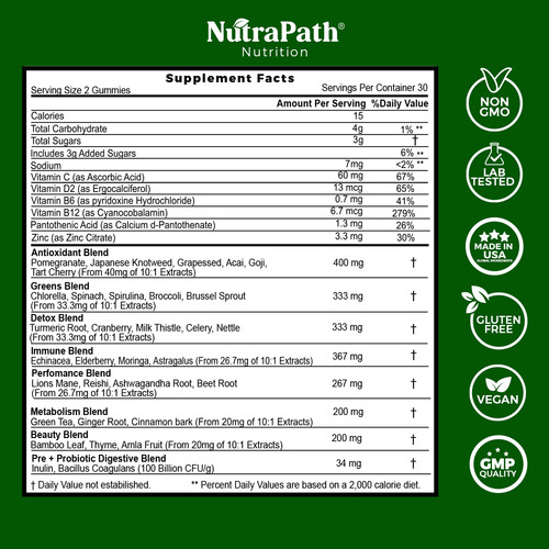 Nutapath Super Greens Gomitas Nutrapath