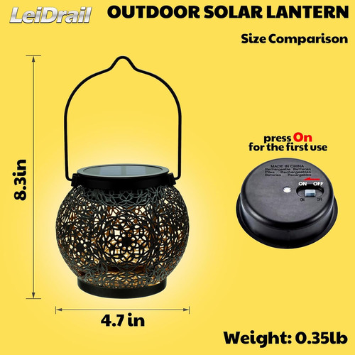 Leidrail Linternas Solares Al Aire Libre Impermeables, Regal