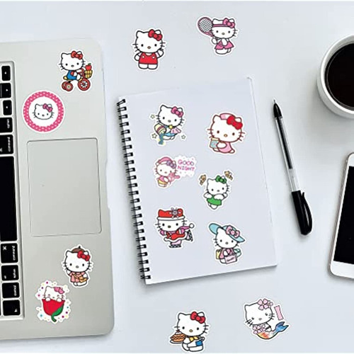 100 Pegatinas Impermeables Con Tema De Hello Kitty Para Niño