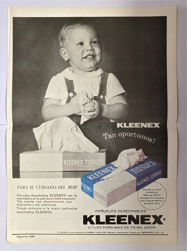 Kleenex  Aviso Publicitario De 1966