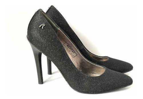 Stilettos Replay Mujer Negros Con Brillo Cierre Y Tachas