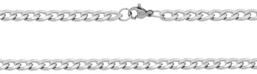 2 Cadena Eslabón / Acero Inoxidable / Collar Unsex Calidad Plateado
