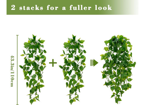 Plantas Colgantes Falsas Bleum Cade, 2 Piezas Artificiales P