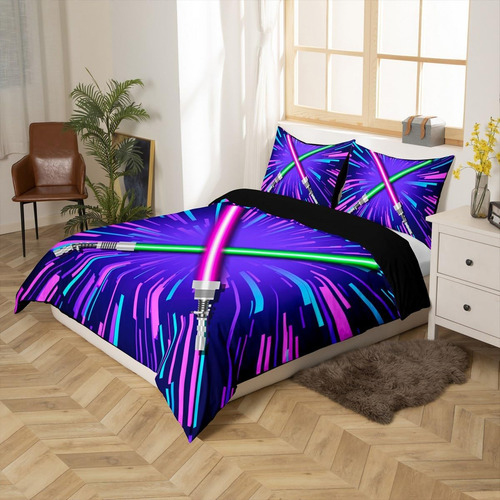 Feelyou Juego De Ropa De Cama Con Sable De Luz, Tamaño Compl