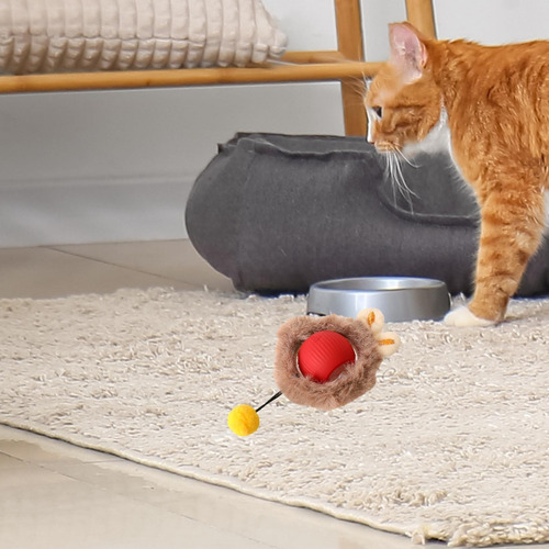 Brinquedo De Gato Com Movimento Irregular, Bola De Vermelho