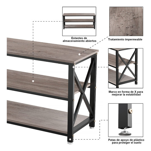Mueble Para Tv Minimalista Centro De Entretenimiento Gris
