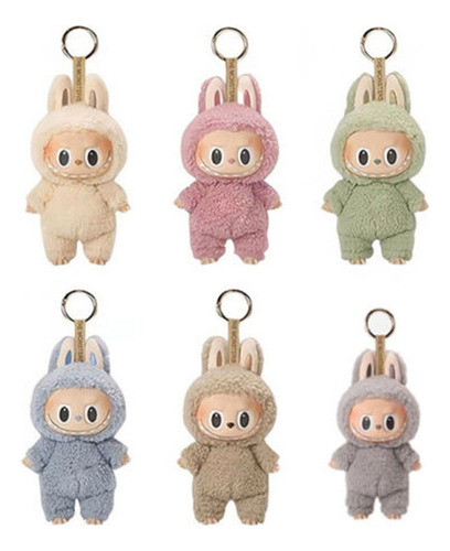 Para Labubu Macaron Monsters Vinyl Plush Keychain /
