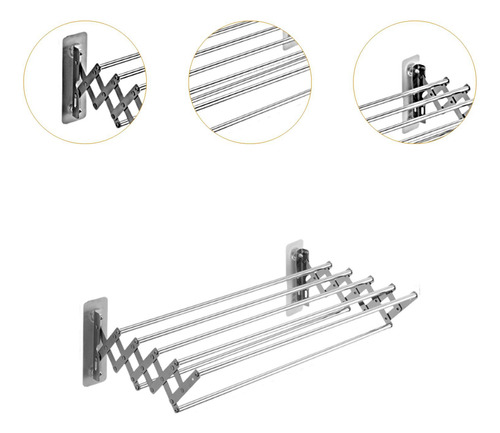 Ropa Plegable Rack De Secado Tendedero Retráctil