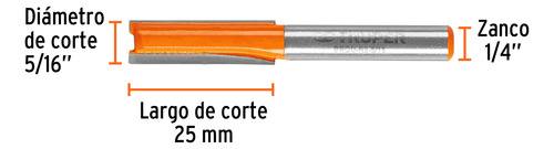 Broca Para Router Recta 2 Filos 5/16 Truper 11454