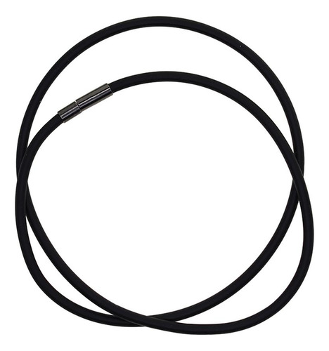 2x Cadena De Collar De Cuerda De Cordón De Caucho Negro