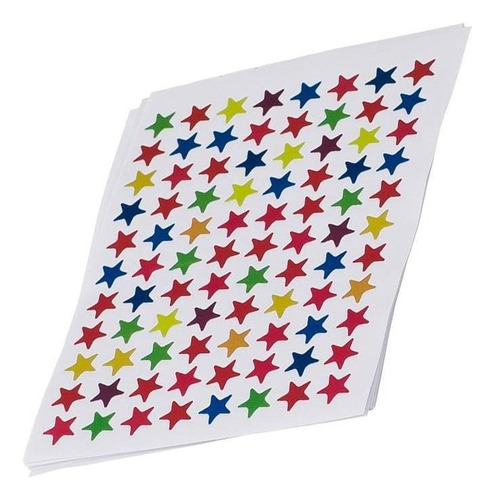 20 Hojas Adhesivas De Colores En Forma De Estrella