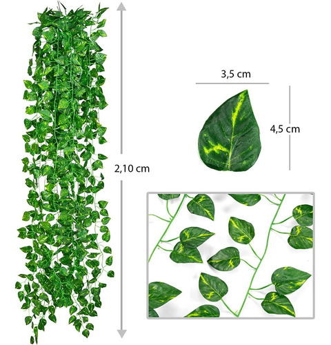 Imagen 2 de 9 de Jardin Vertical Enredadera Artificial X 2,10 Ms #90211