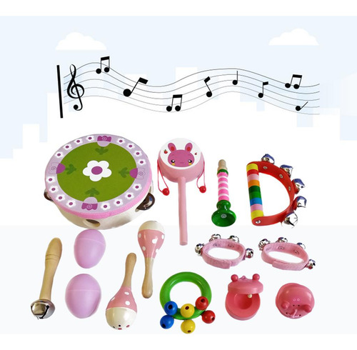 Instrumentos De Percusión Juguete Educativo Martillo Rosado