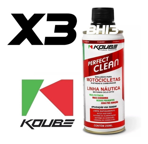 Koube Perfect Clean Moto Motocicletas Náutica Kit C/3 Latas