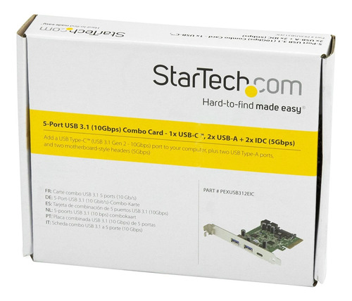 Startech.com Tarjeta Pci Express Usb 3.1 - 5 - Puertos Usb 1