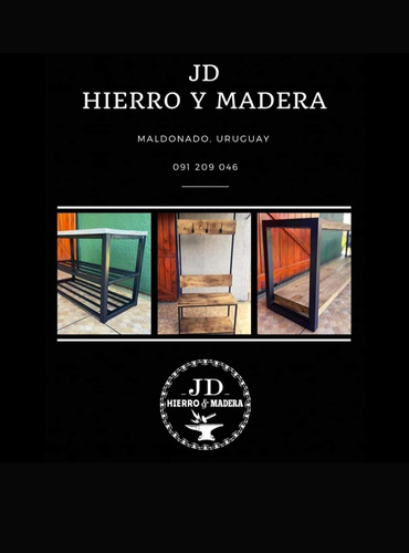Rack Tv Hierro Y Madera