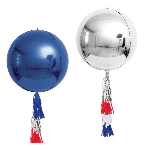 Nicrohome Decoracion Roja Blanca Azul 2 Globo 22  Marino 4