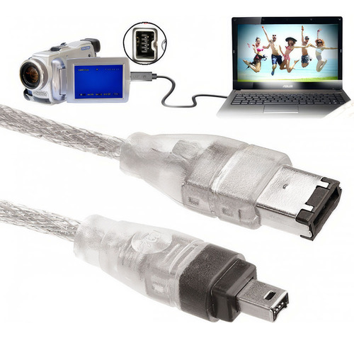 Cable Firewire Ieee1394 4p/6p 400mbps Minidv 4 Pin A 6 Pin