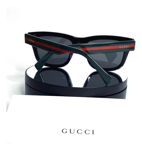 Lentes De Sol Gucci Rectangular Verde Negro Verde