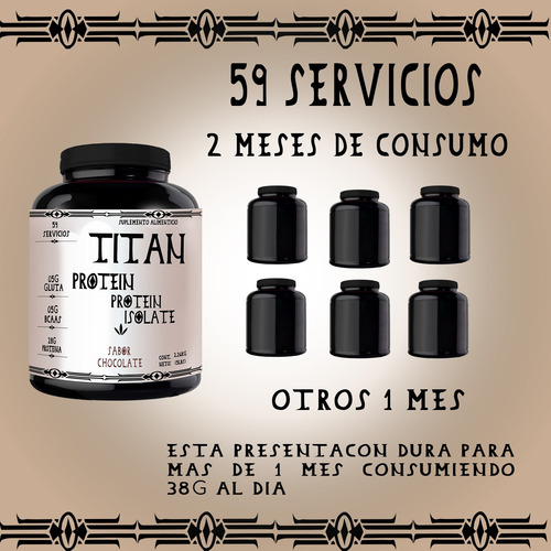 Proteína Whey Hs Hidrolizada Isolate Titan 2.2 Kg Sabores Chocolate