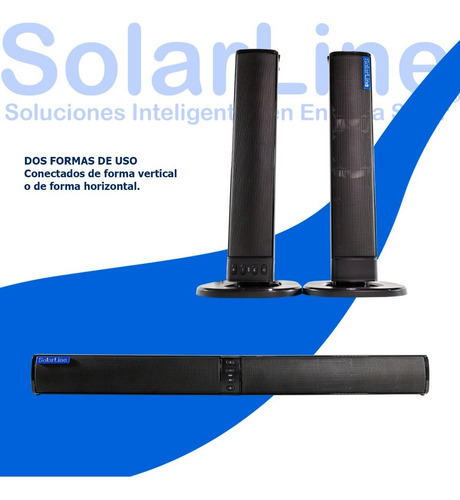 Imagen 2 de 9 de Barra De Sonido Solarline Bs36 20w Bluethoot Control Remoto