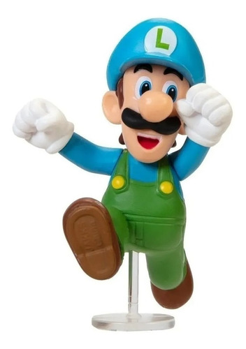 Figura Luigi Gélido 7cm Articulada Original Super Mario Bros
