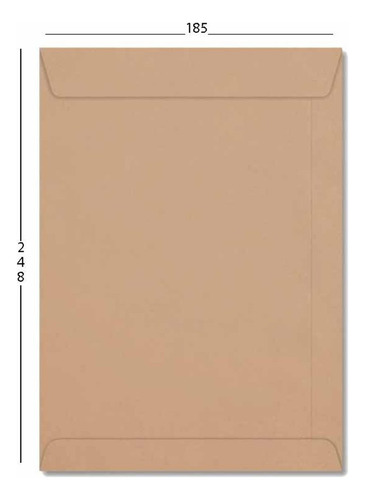 Envelope Metade A4 Saco Kraft Pardo 18,5x24,8cm 80g C/50unid