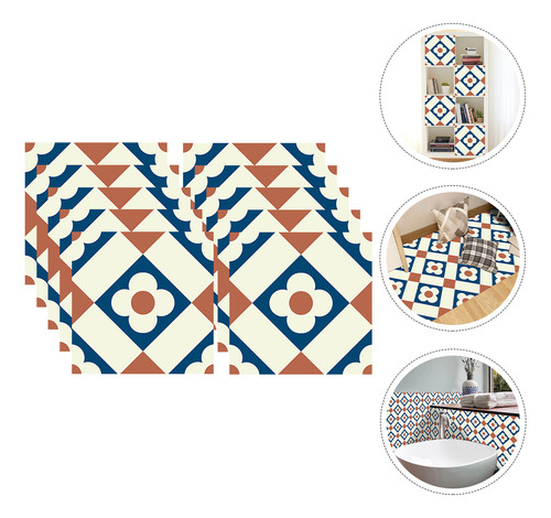 Adhesivo De Pared Con Diseño De Azulejos, 10 Hojas