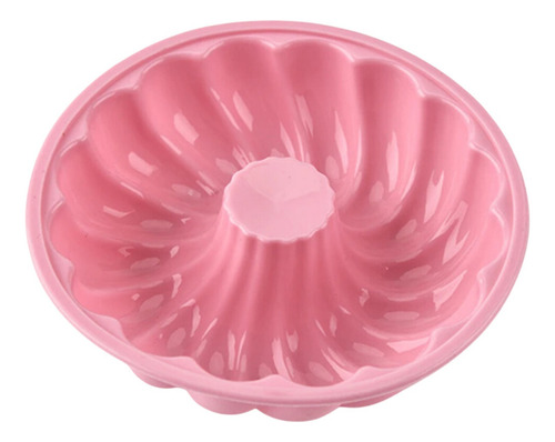 Assadeira Forma De Bolo Pudim Silicone Suiça Antiaderente Cor Rosa