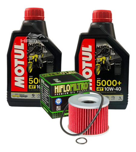 Kit Filtro Óleo +2 Lts Motul 5000 10w40 Ninja 250 C/anel Ved