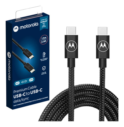 Cabo De Dados Motorola Original De 1.5 Metros - Usb-c/usb-c