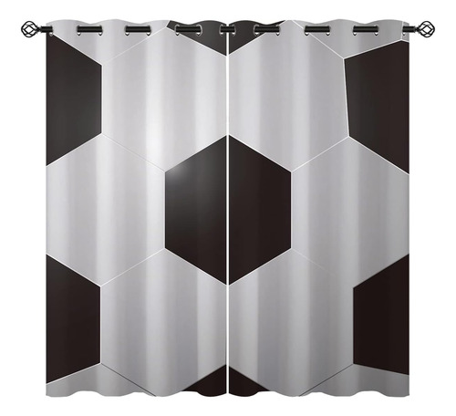 Cortinas Opacas Hexagonales Para Dormitorio Negro Y Blanco