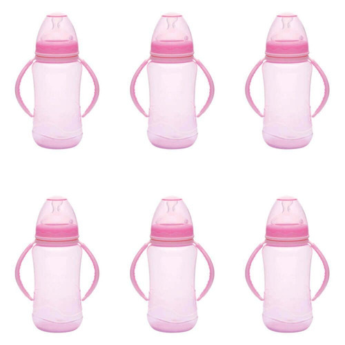 Kuka 1402 Mamadeira Aquarela Big Alça Rosa 330ml (kit C/06)