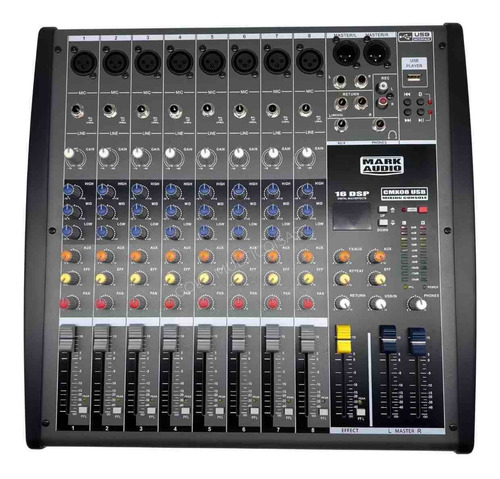 Mixer Mark Audio Cmx8 Mixer C/ 8 Canais Usb Bluetooth 110V/220V